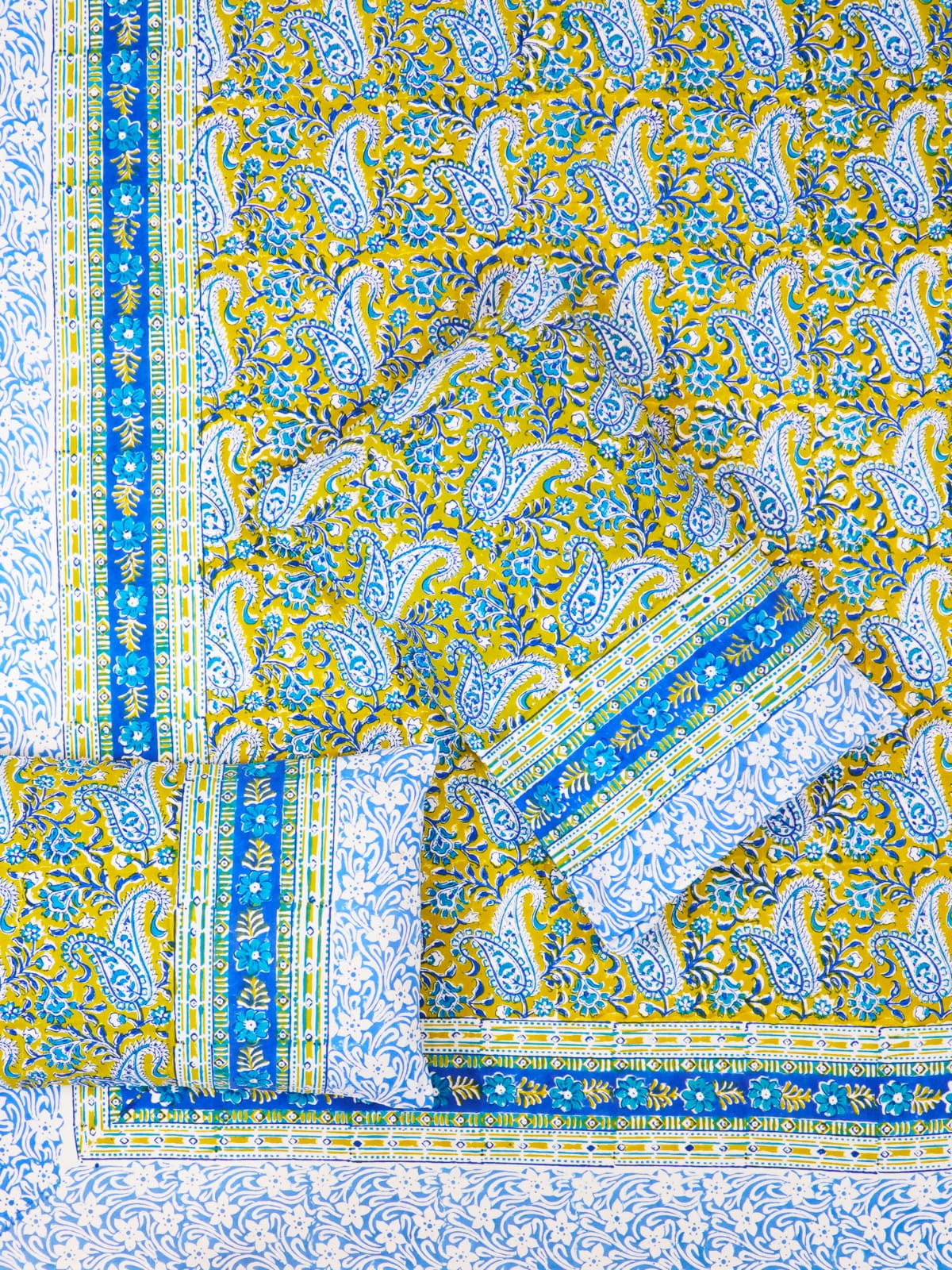hand block printed with natural dye double bedsheet
