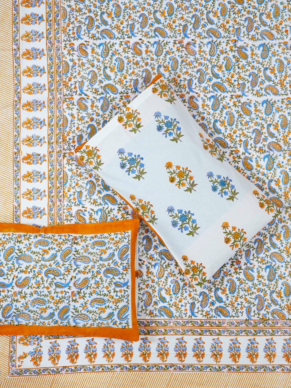 Hand Block Printed Jaipuri Double Bedsheet