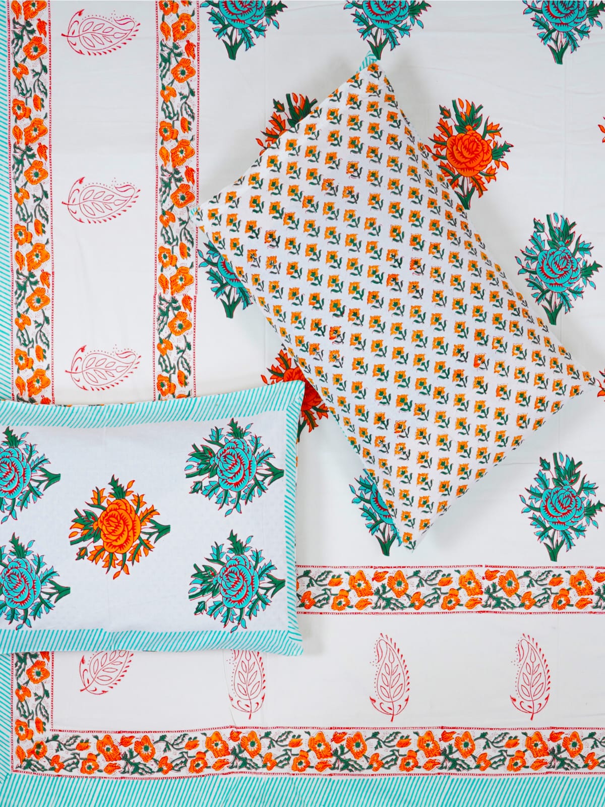 Hand Block Printed Jaipuri Double Bedsheet