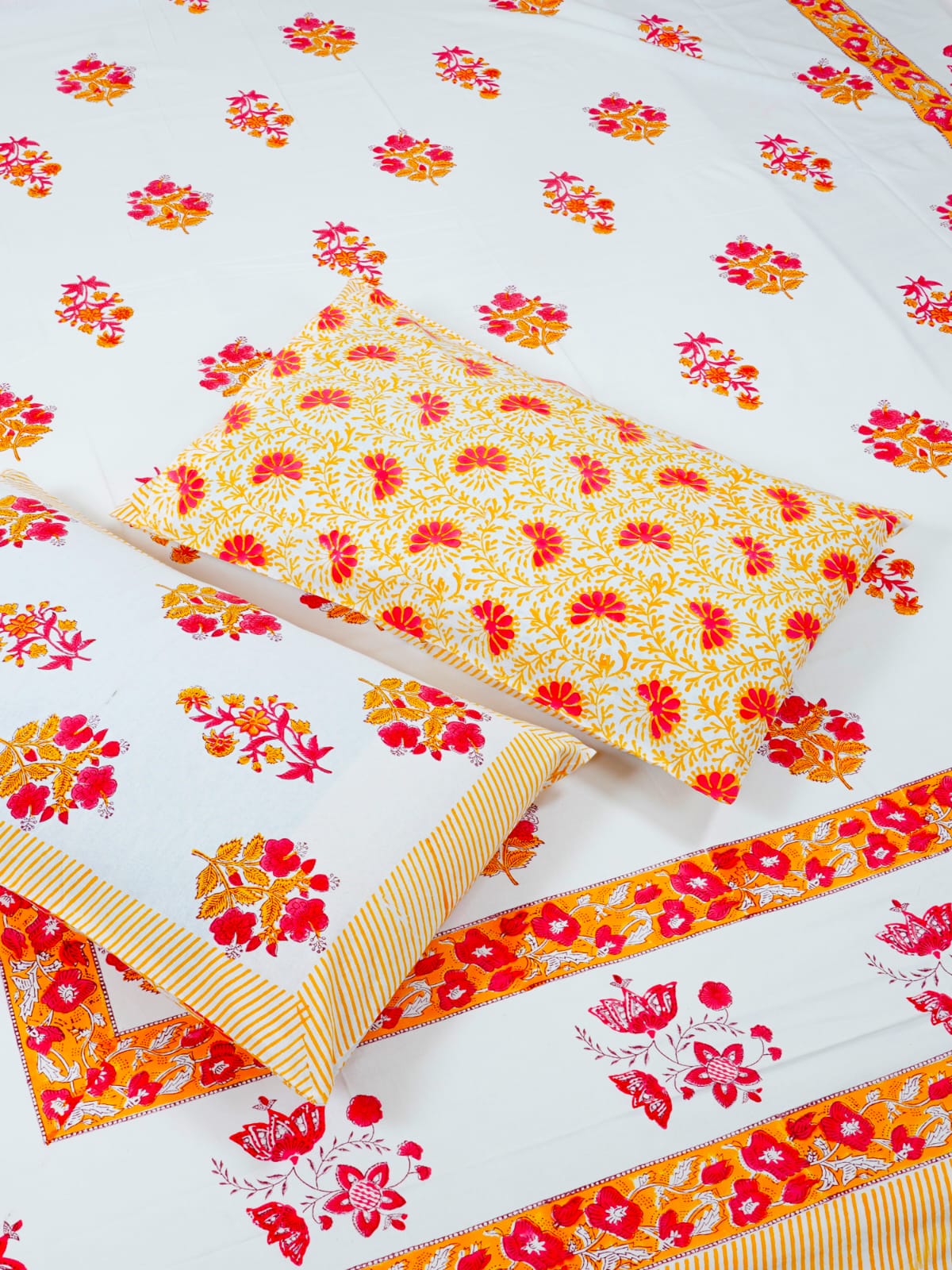 Hand Block Printed Jaipuri Double Bedsheet