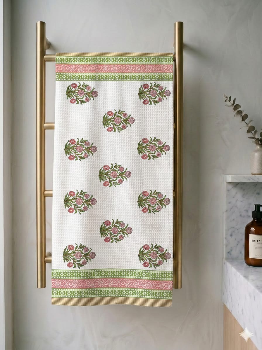 Hand Block Printed Jaipuri Cotton Towel