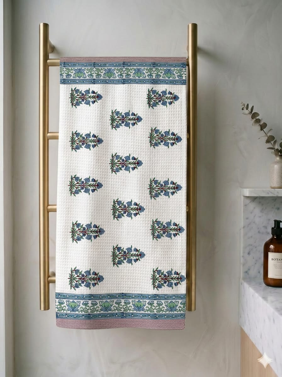 Hand Block Printed Jaipuri Cotton Towel