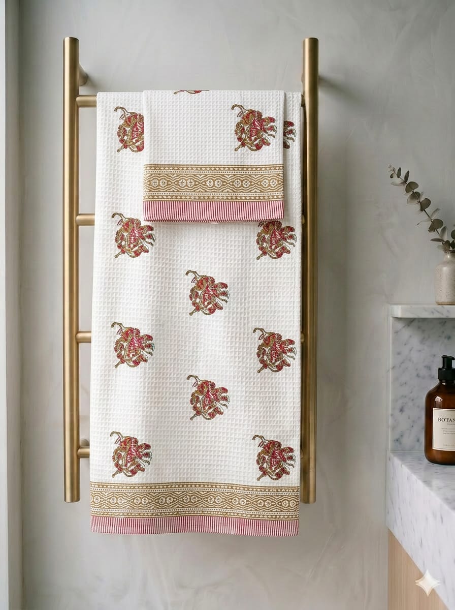 Hand Block Printed Jaipuri Cotton Towel