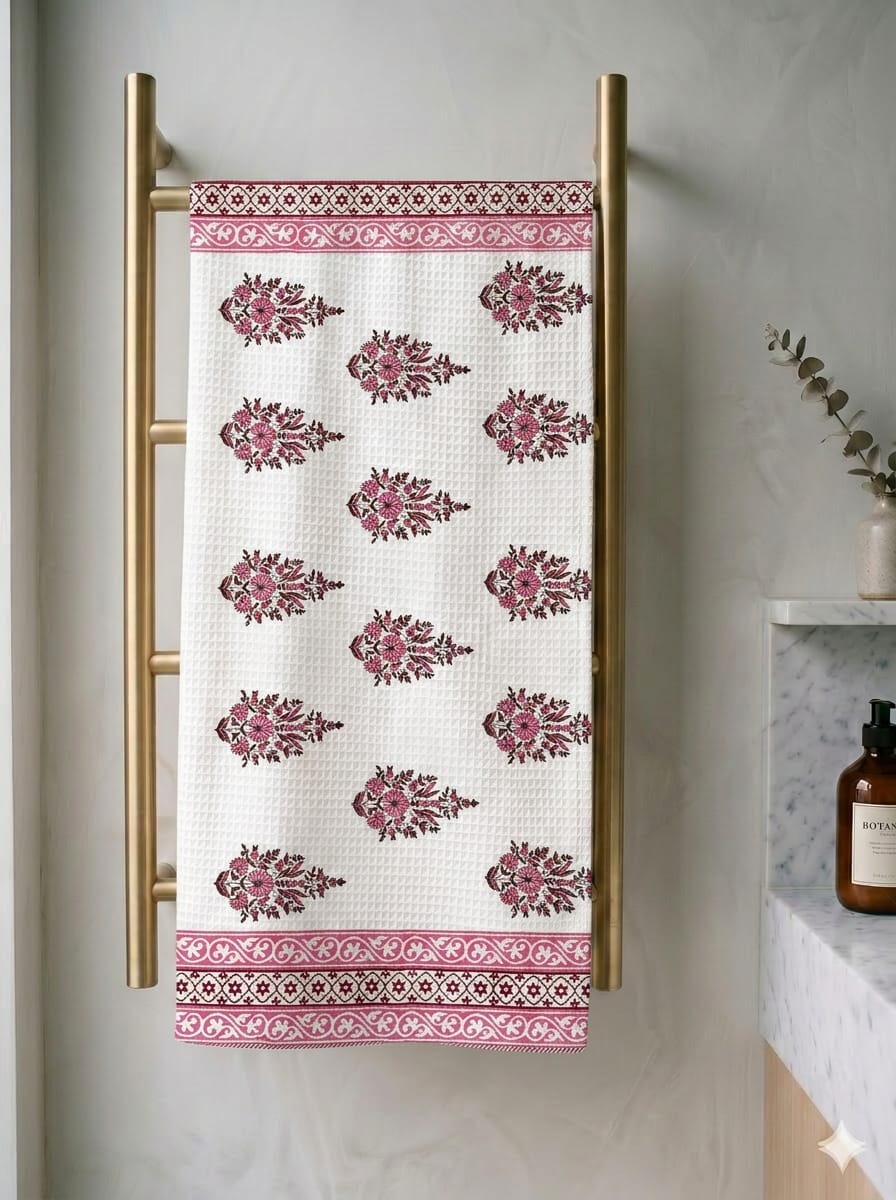 Hand Block Printed Jaipuri Cotton Towel