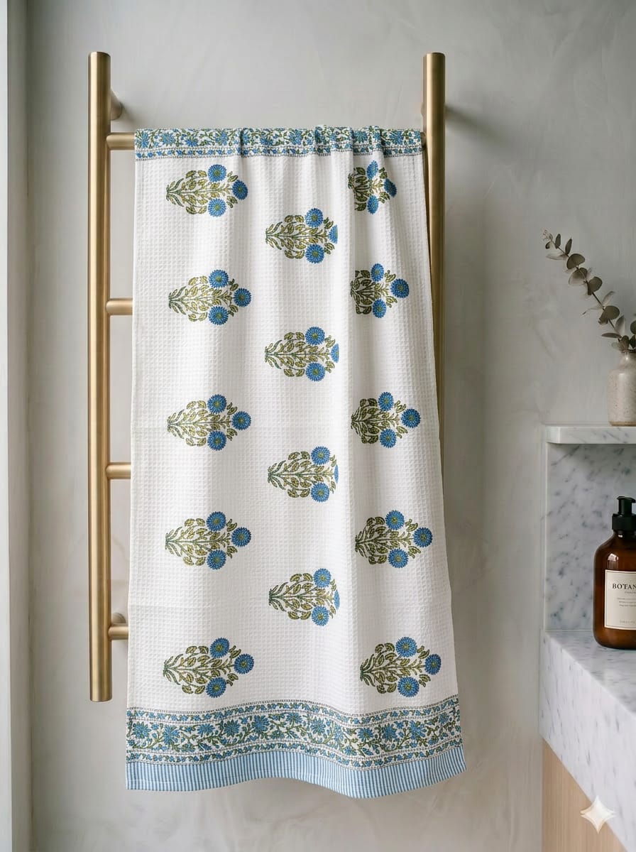 Hand Block Printed Jaipuri Cotton Towel