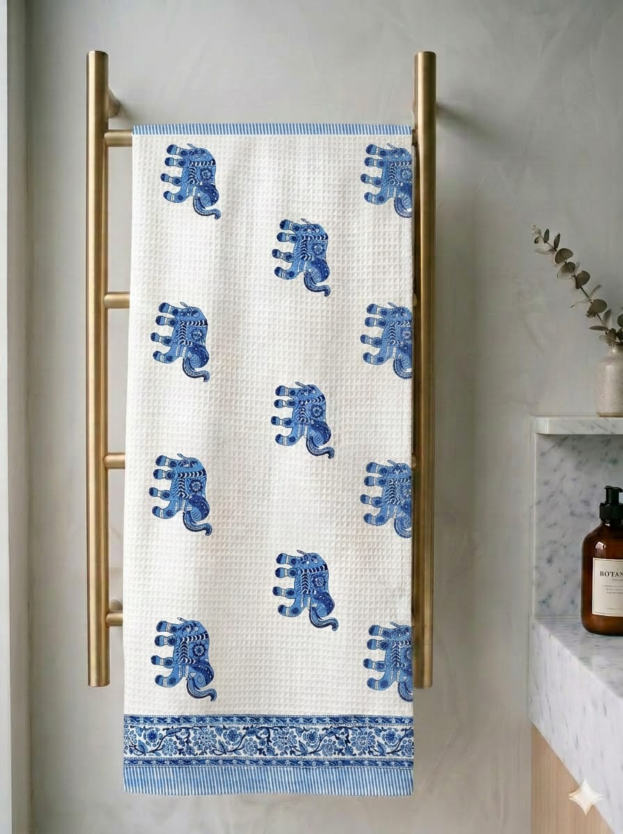 Hand Block Printed Jaipuri Cotton Towel