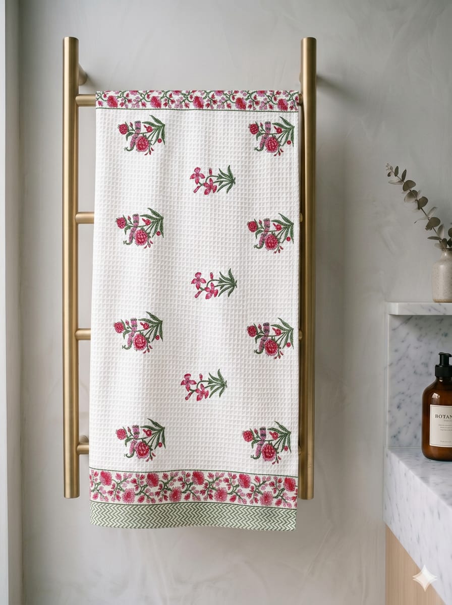 Hand Block Printed Jaipuri Cotton Towel