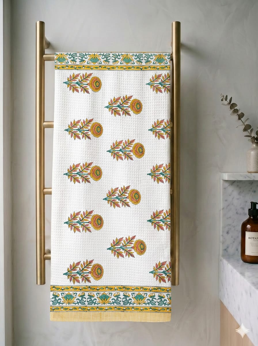 Hand Block Printed Jaipuri Cotton Towel