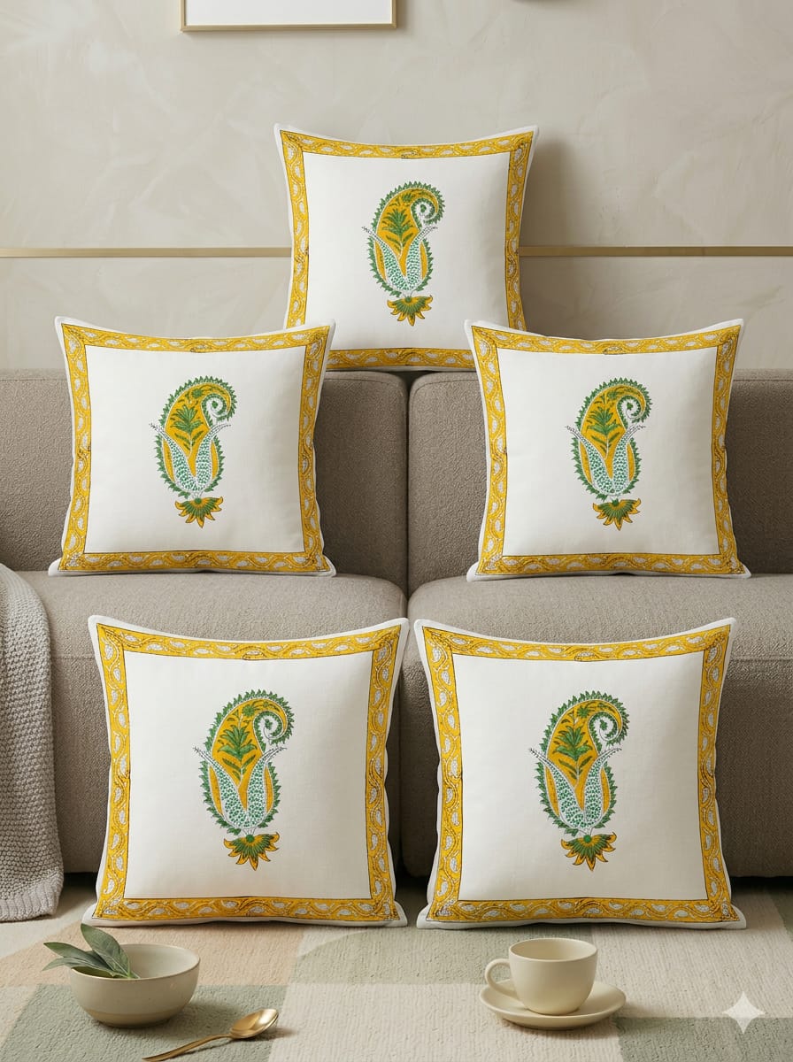 Hand Block Printed Jaipuri Cushion Cover