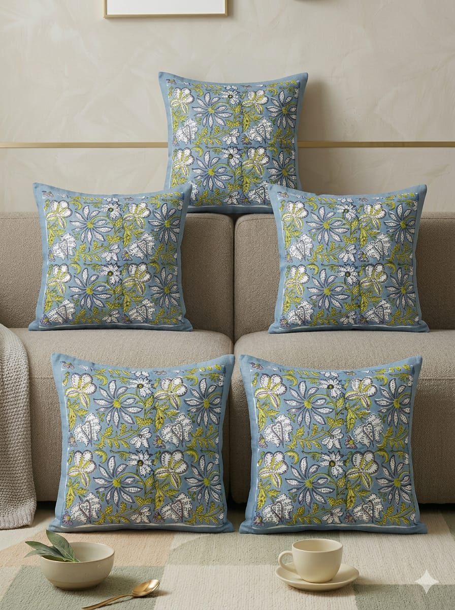 Hand Block Printed Jaipuri Cushion Cover