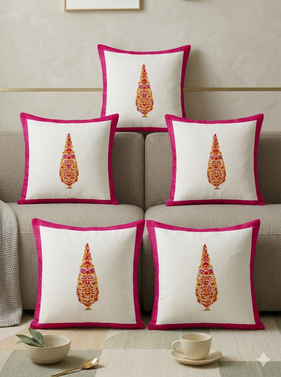 Hand Block Printed Jaipuri Cushion Cover